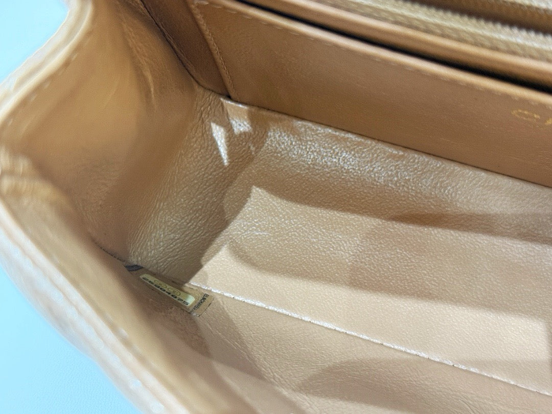 Chanel Classic Mini Rectangular Caviar Dark Beige Bag GHW 2598 holo