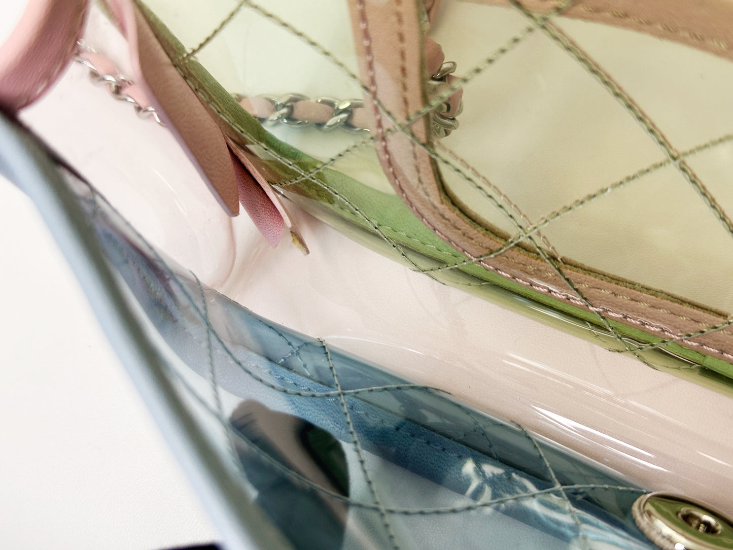 Chanel Coco Splash PVC Mini Flap Bag Green/Blue/Pink 2569 holo