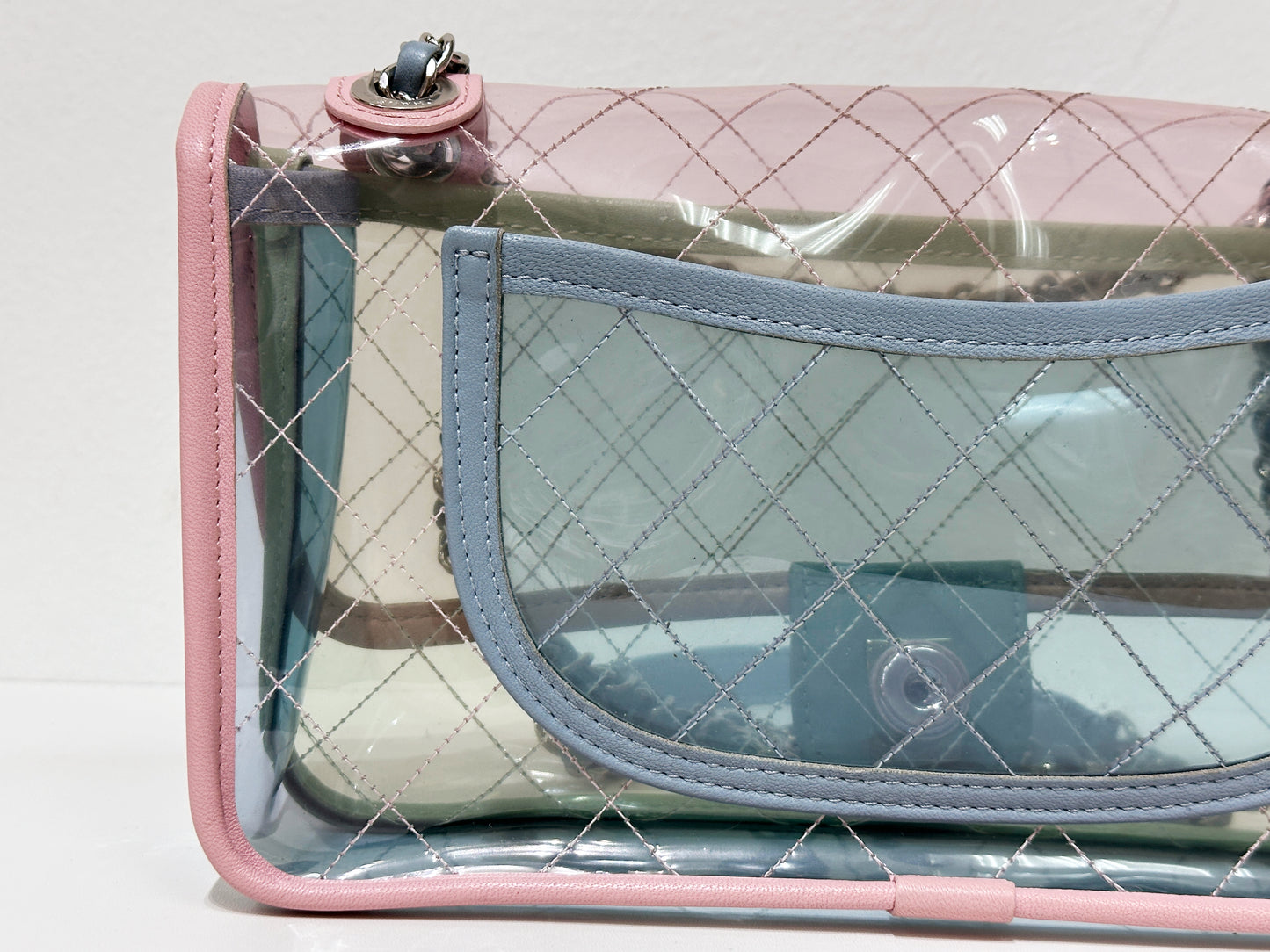 Chanel Coco Splash PVC Medium Flap Bag Pink/Green/Blue 25499 holo
