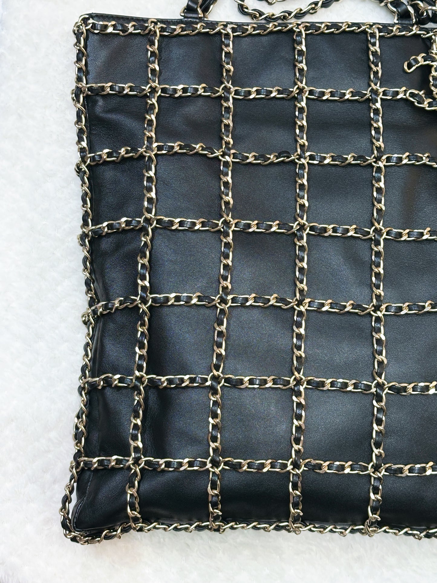Chanel CC Lambskin Shopping Tote with Chain GHW 2875 holo card
