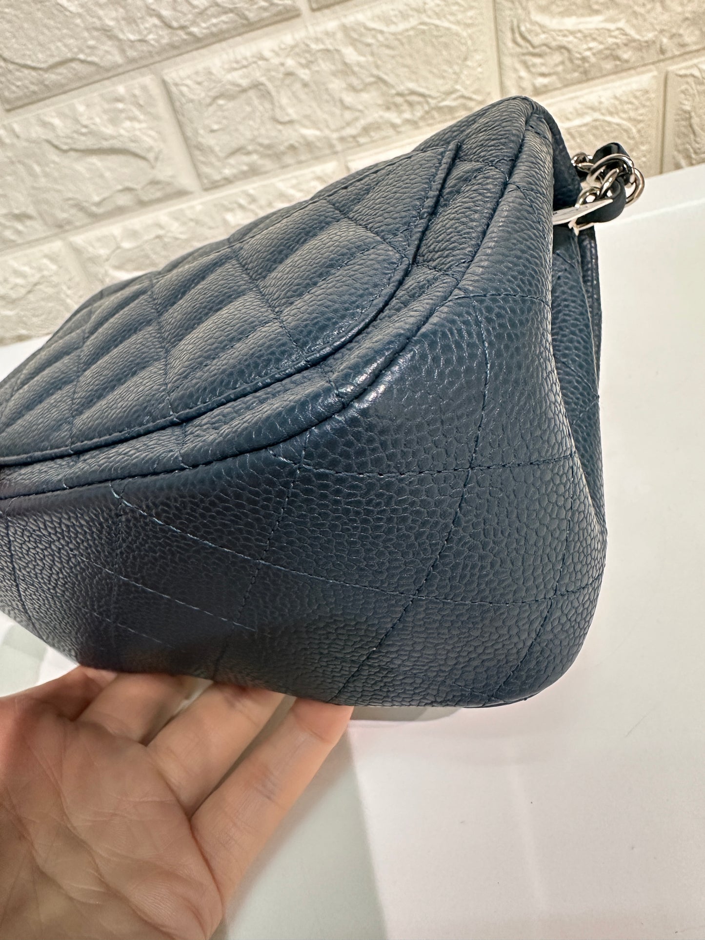 Chanel Classic Square Mini Flap in Blue Caviar and SHW