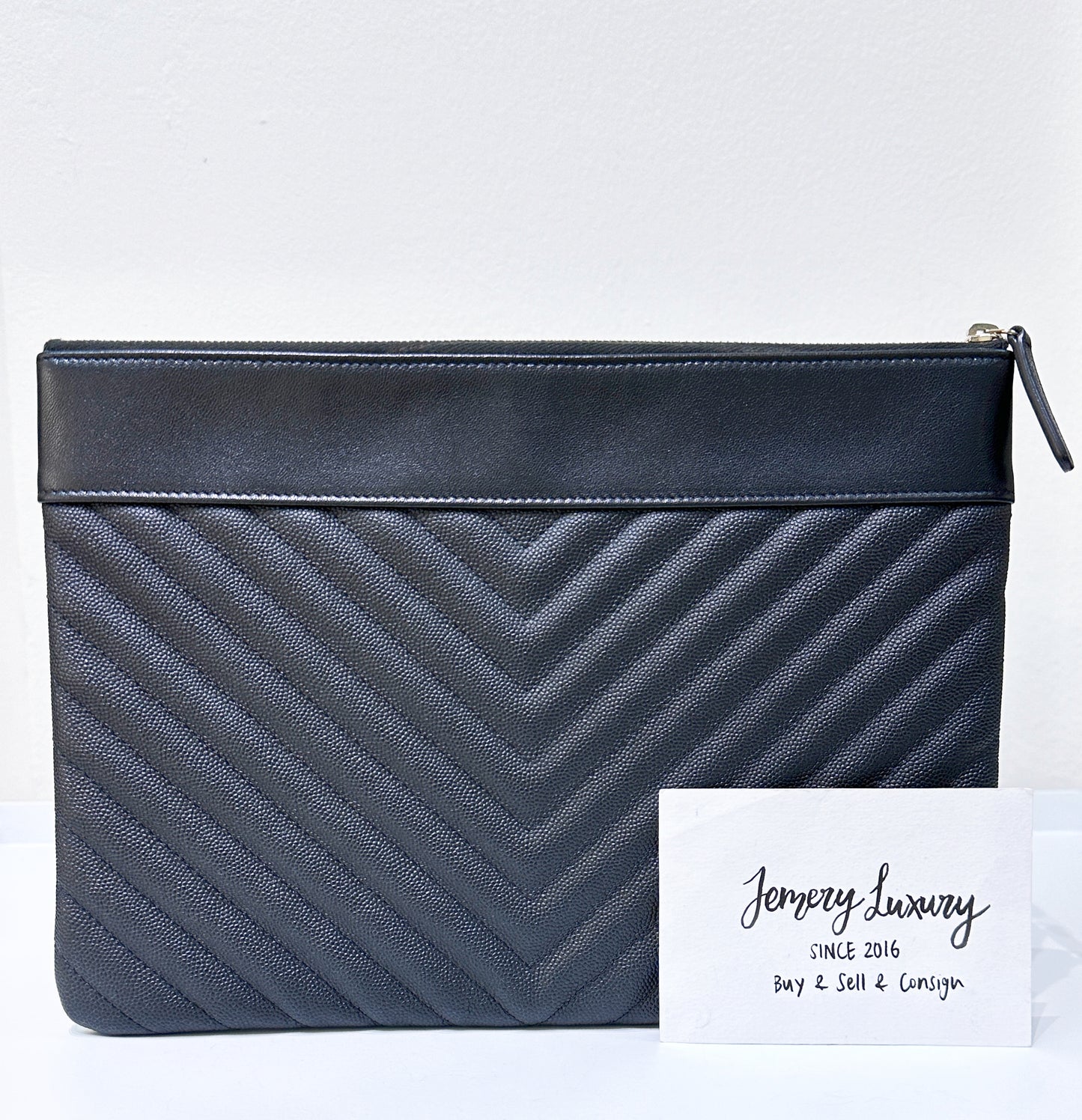 Chanel Leather Clutch Black Gold Accessories