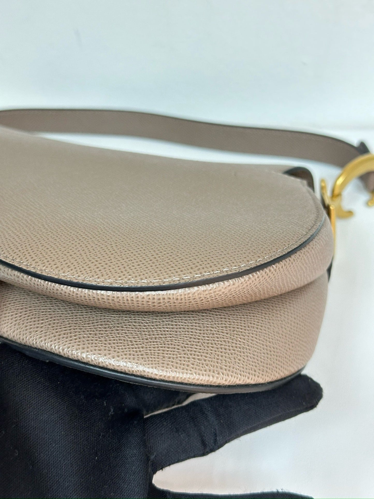 Christian Dior Saddle Bag With Strap Warm Taupe Grained Calfskin 2023 year