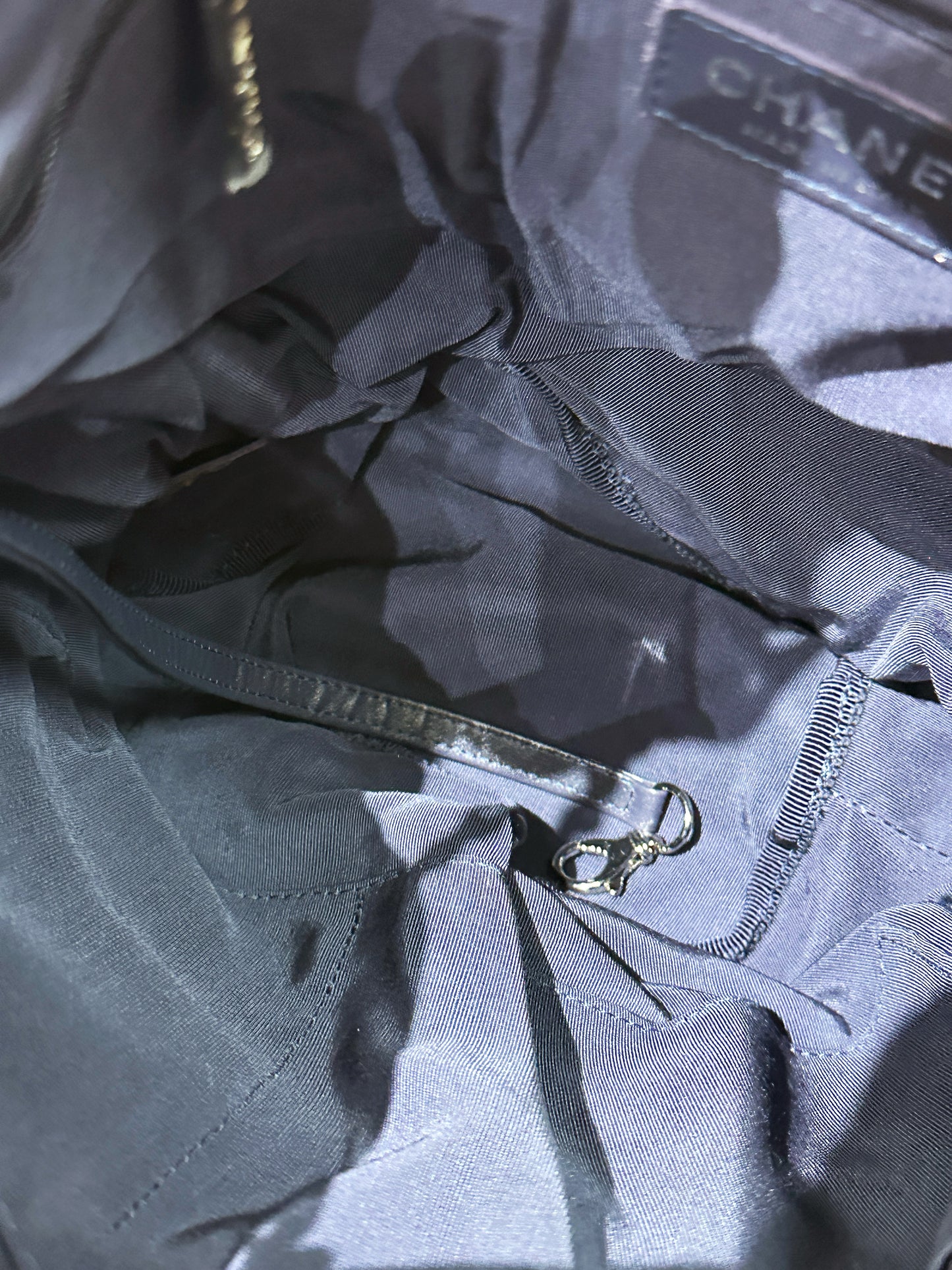 Chanel Blue Cotton Drawstring Bag Multiple colors 2704 holo card