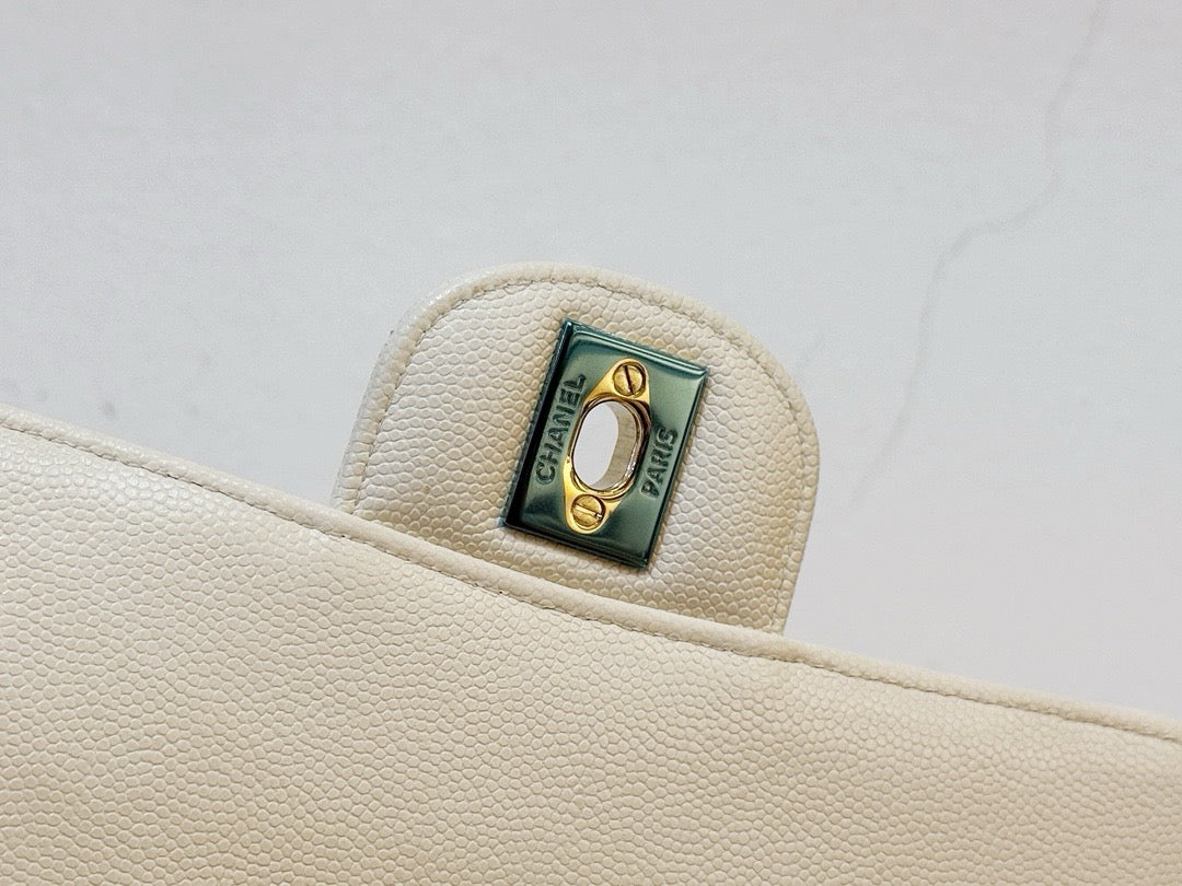 Chanel Mini Rectangle Caviar ivory 17C GHW 2339 holo