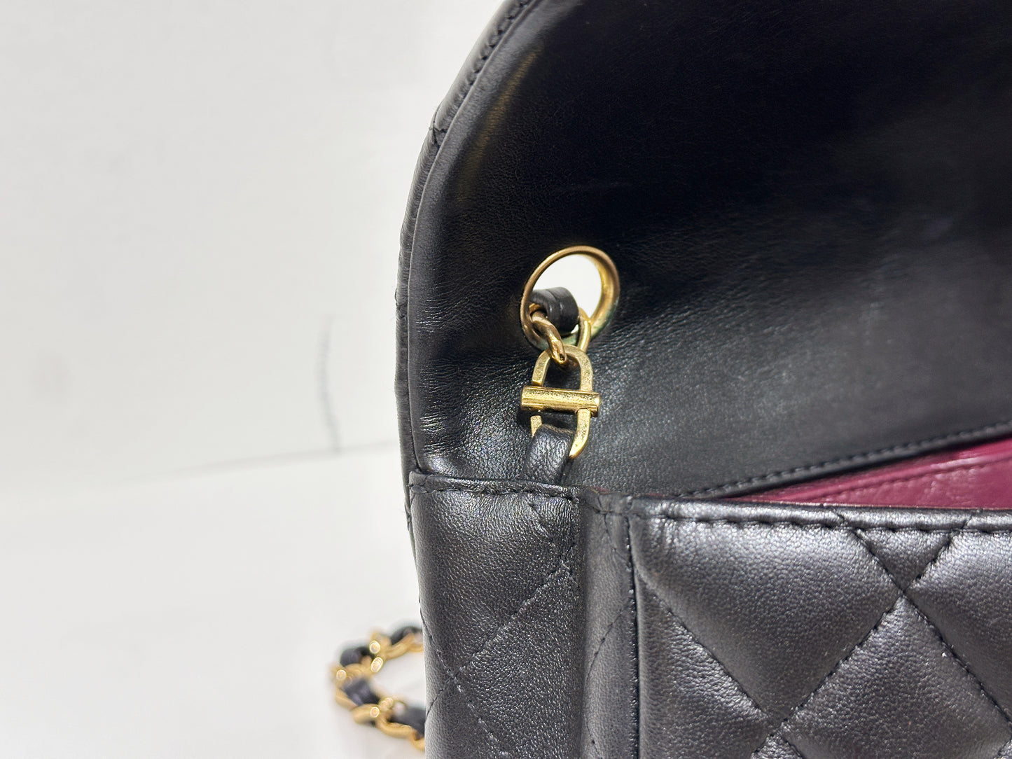 Chanel Lambskin East West Flap Bag Black GHW 1411 holo card