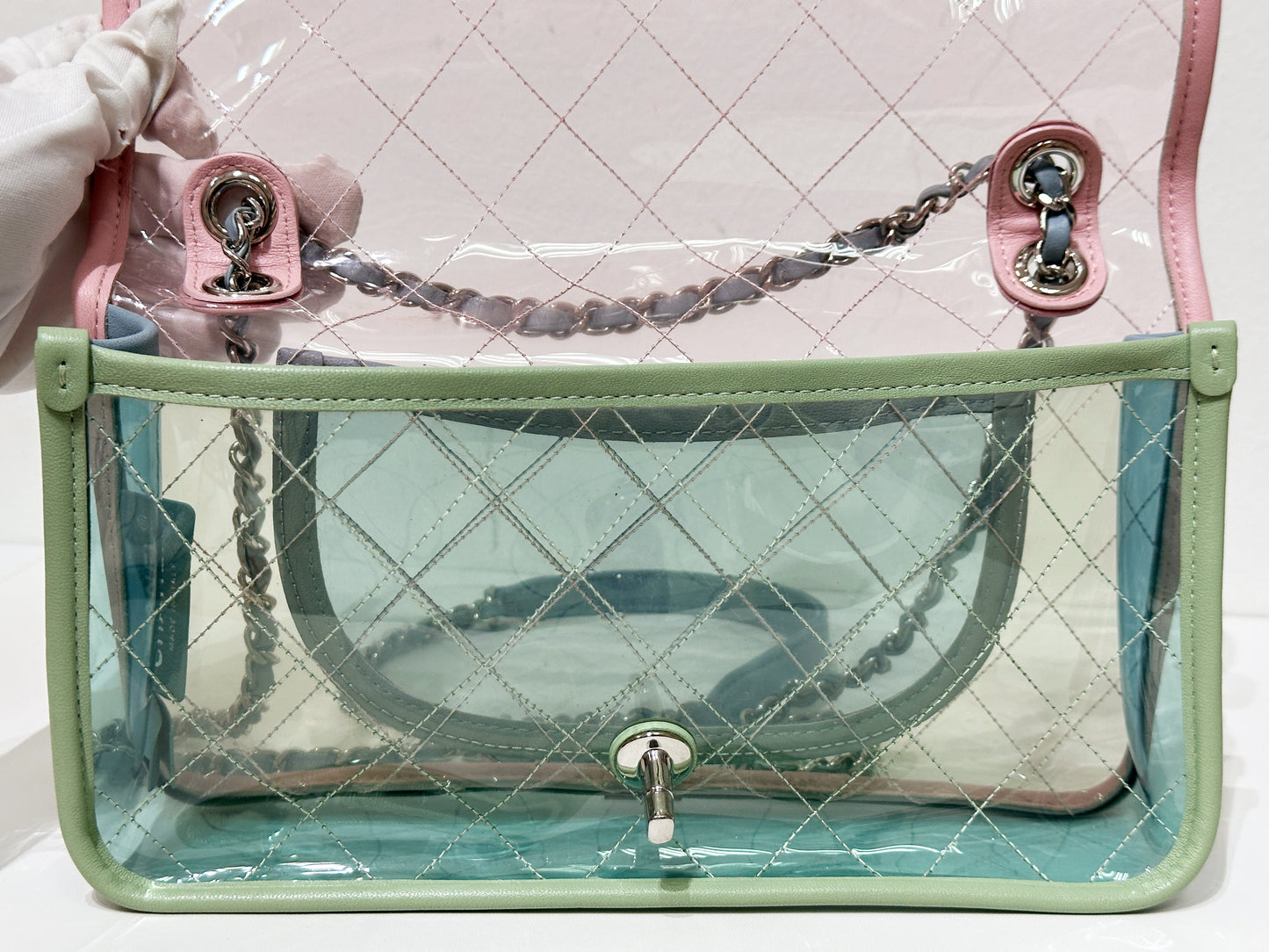 Chanel Coco Splash PVC Medium Flap Bag Pink/Green/Blue 25499 holo