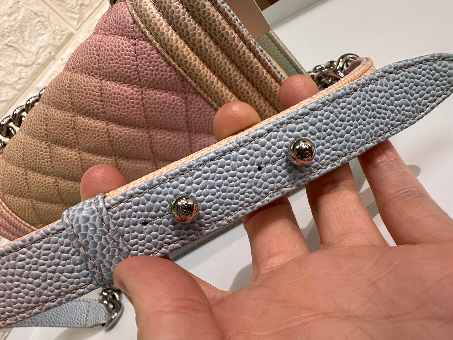 Chanel Rainbow Quilred Caviar LeBoy Bag Small