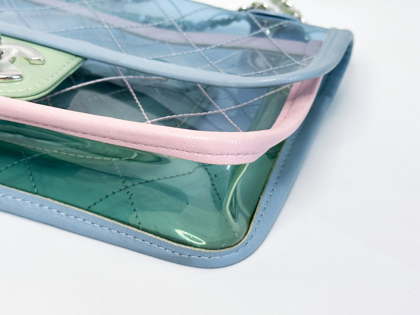 Chanel Coco Splash PVC Mini Flap Bag Blue/Green/Pink 2569 holo