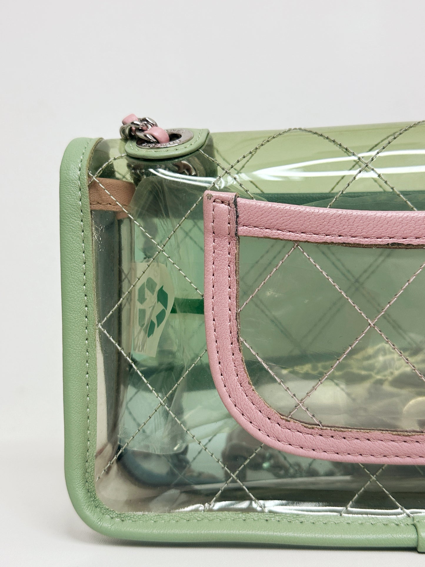 Chanel Coco Splash PVC Mini Flap Bag Green/Blue/Pink 2569 holo