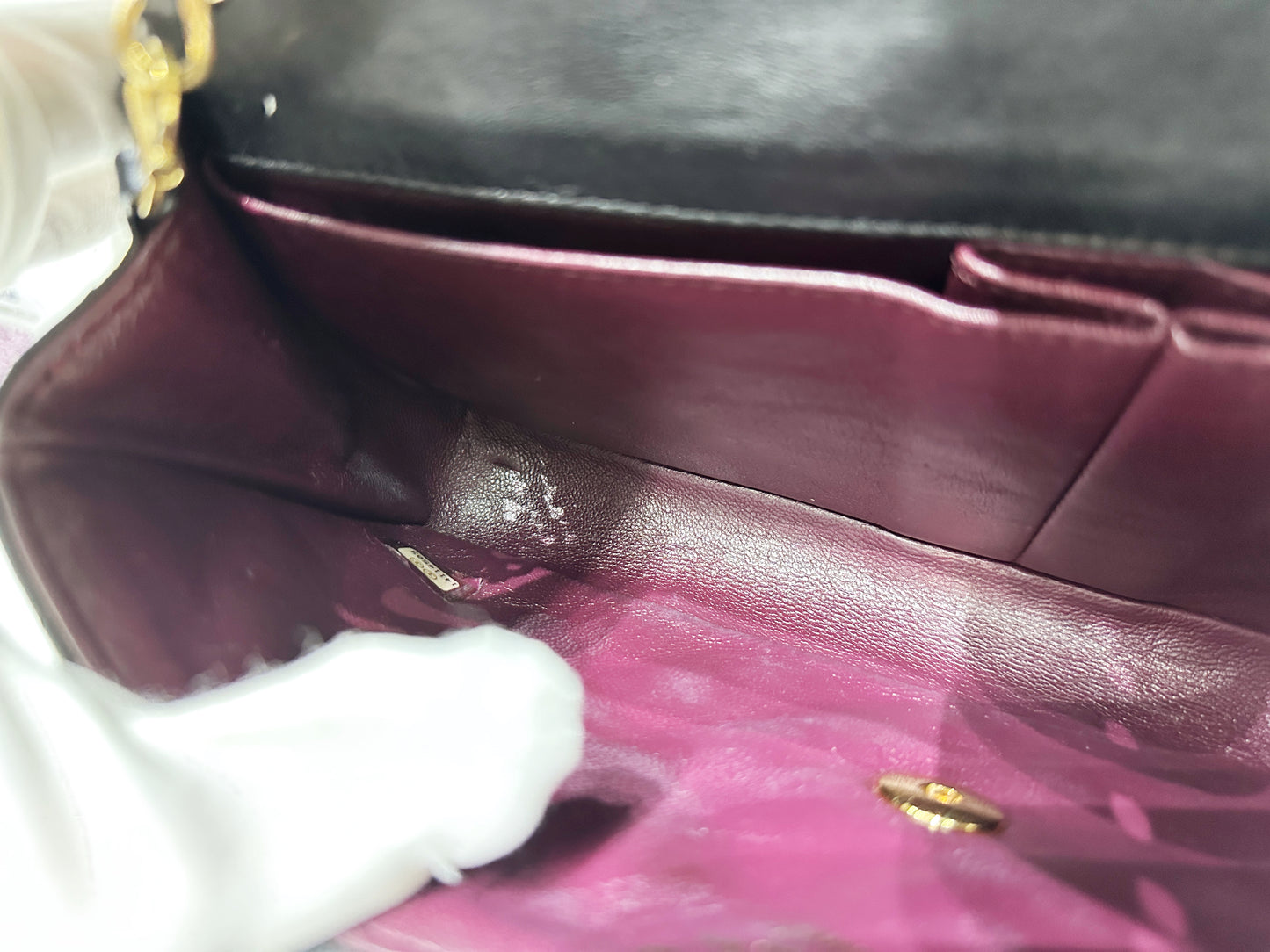 Chanel Lambskin East West Flap Bag Black GHW 1411 holo card