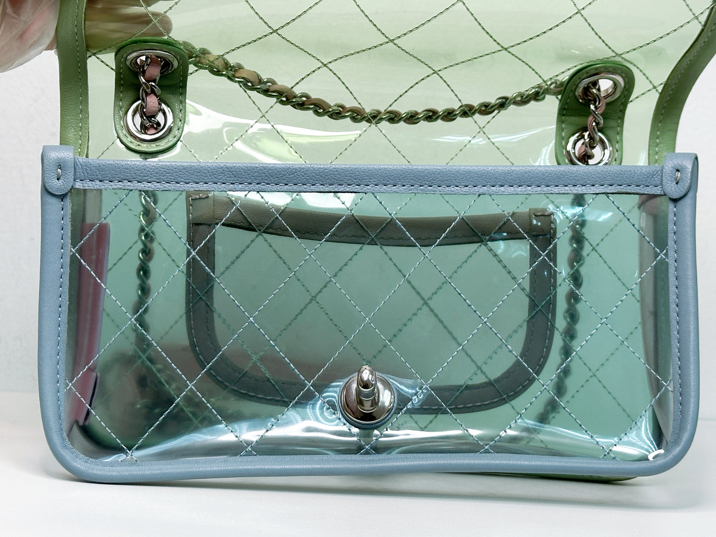 Chanel Coco Splash PVC Mini Flap Bag Green/Blue/Pink 25499 holo