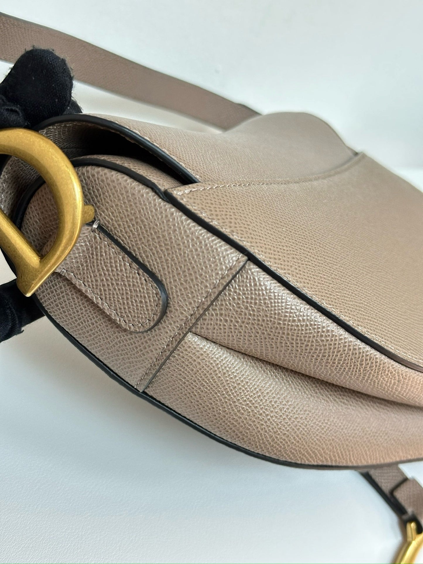 Christian Dior Saddle Bag With Strap Warm Taupe Grained Calfskin 2023 year