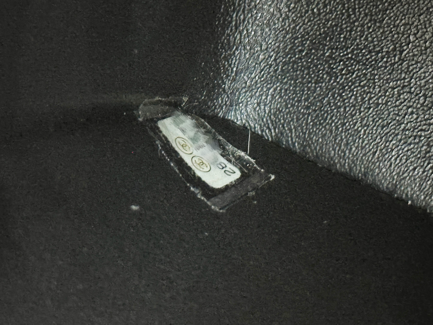 Chanel 19A Medium Calfskin Crocodile Embossed Gold Metallic Flap Bag 2803 holo card