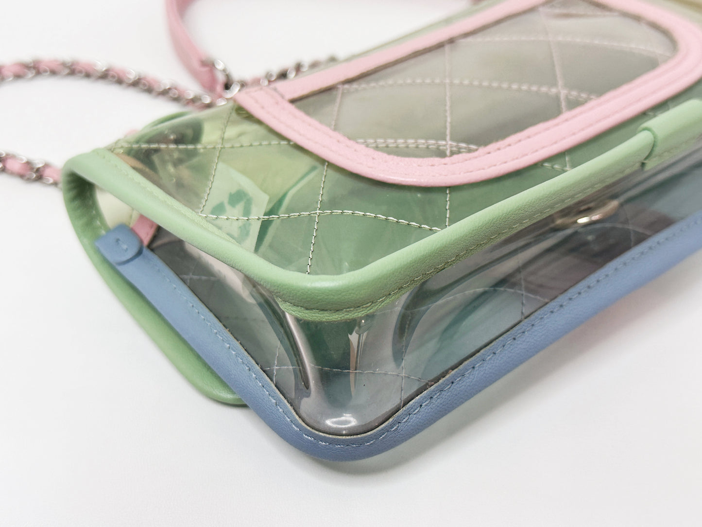 Chanel Coco Splash PVC Mini Flap Bag Green/Blue/Pink 2569 holo