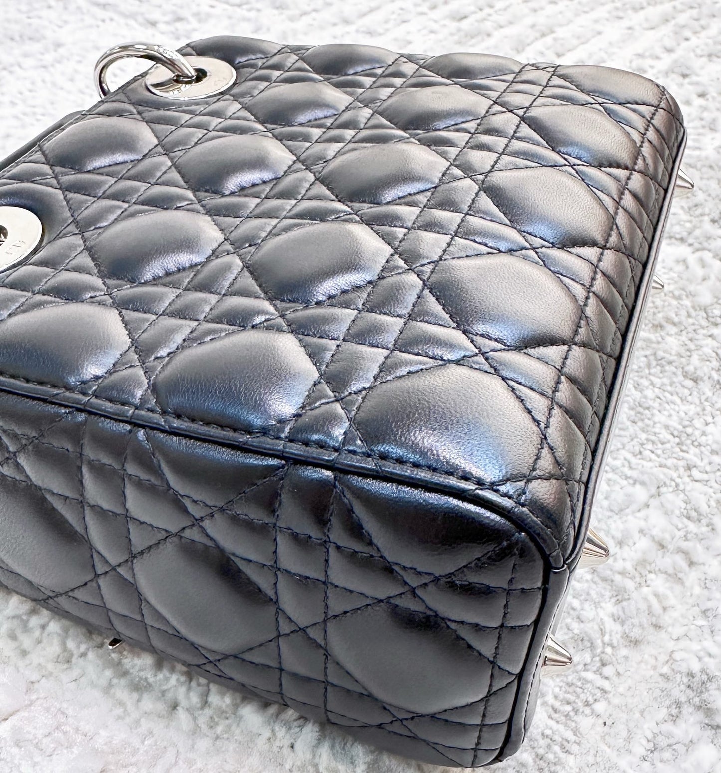 CHRISTIAN DIOR Lambskin Cannage Small My ABCDior Lady Dior Black SHW