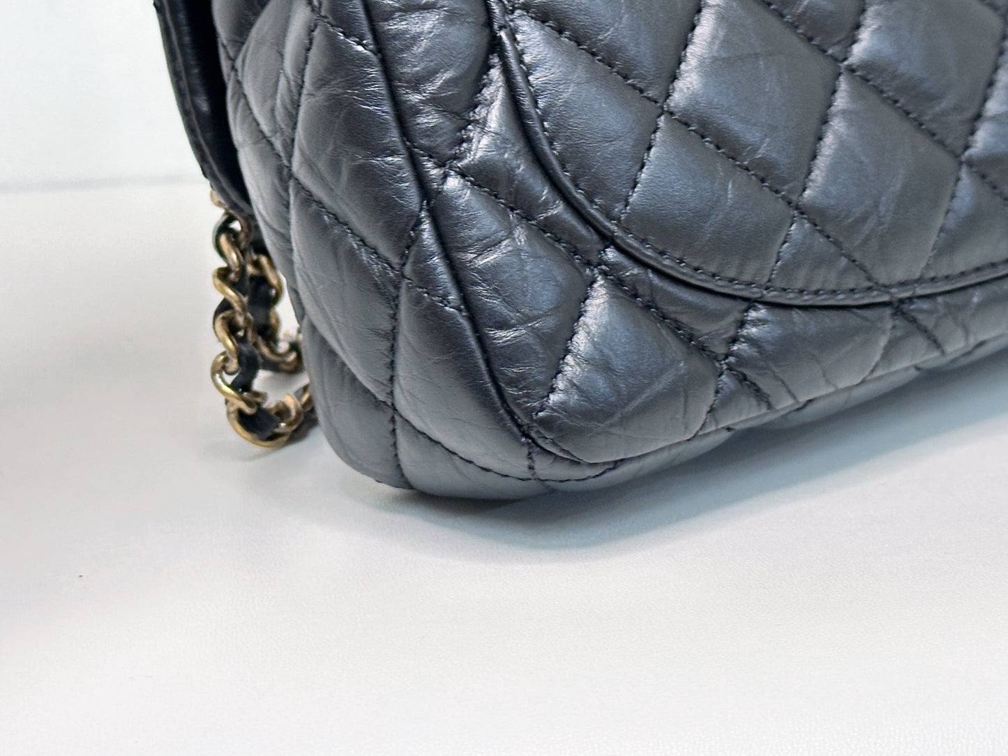 Chanel Mini Limited Edition Aged Calfskin Quilted Medallion Flap Black GHW 2063 holo card