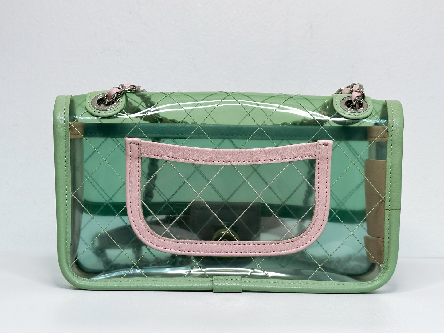 Chanel Coco Splash PVC Mini Flap Bag Green/Blue/Pink 25499 holo
