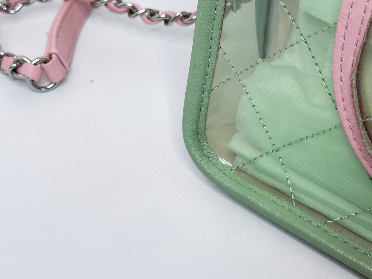 Chanel Coco Splash PVC Medium Flap Bag Green/Blue/Pink 254975 holo