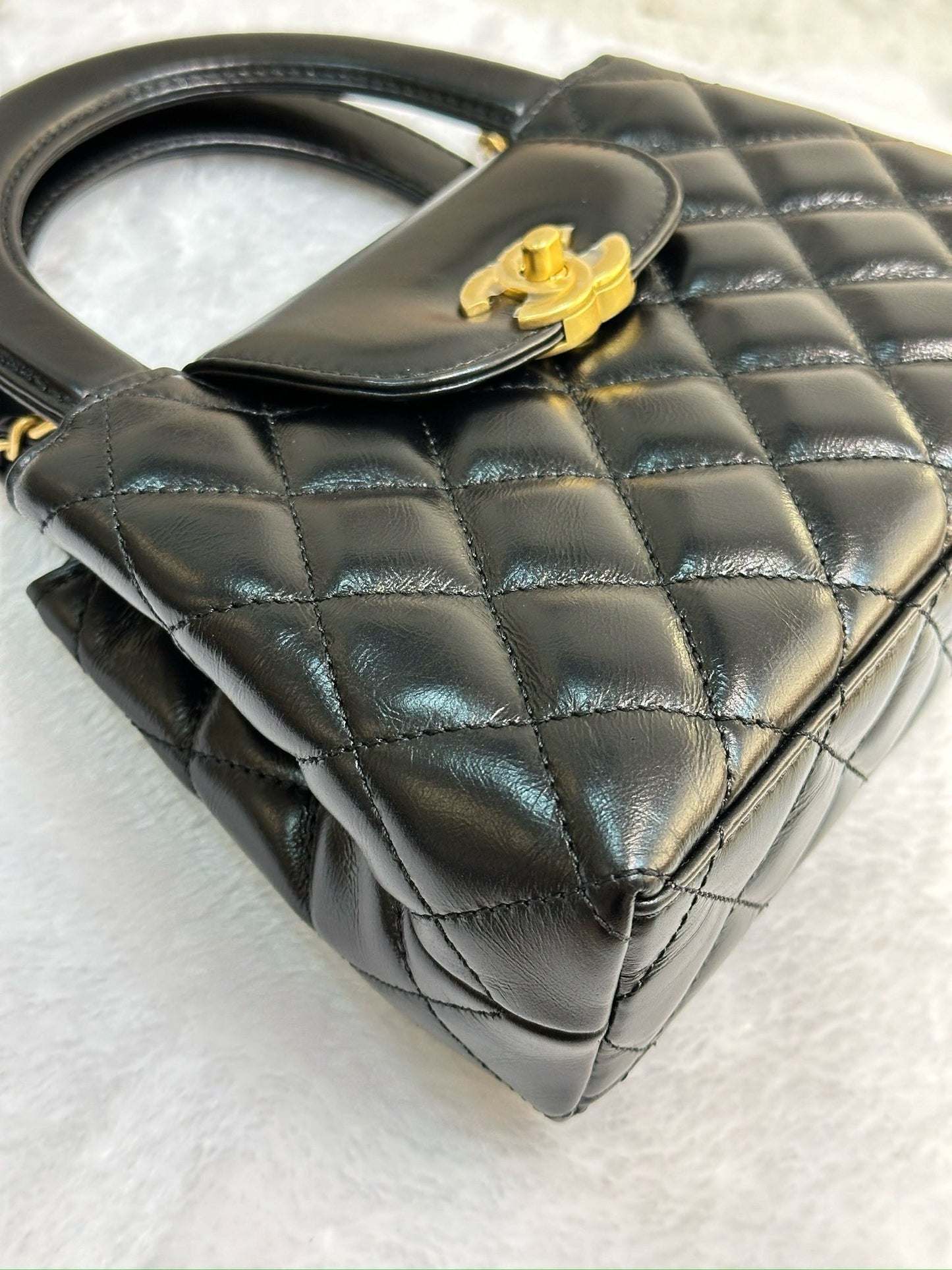 Chanel Lambskin Kelly Shopping Bag Black GHW 19cm