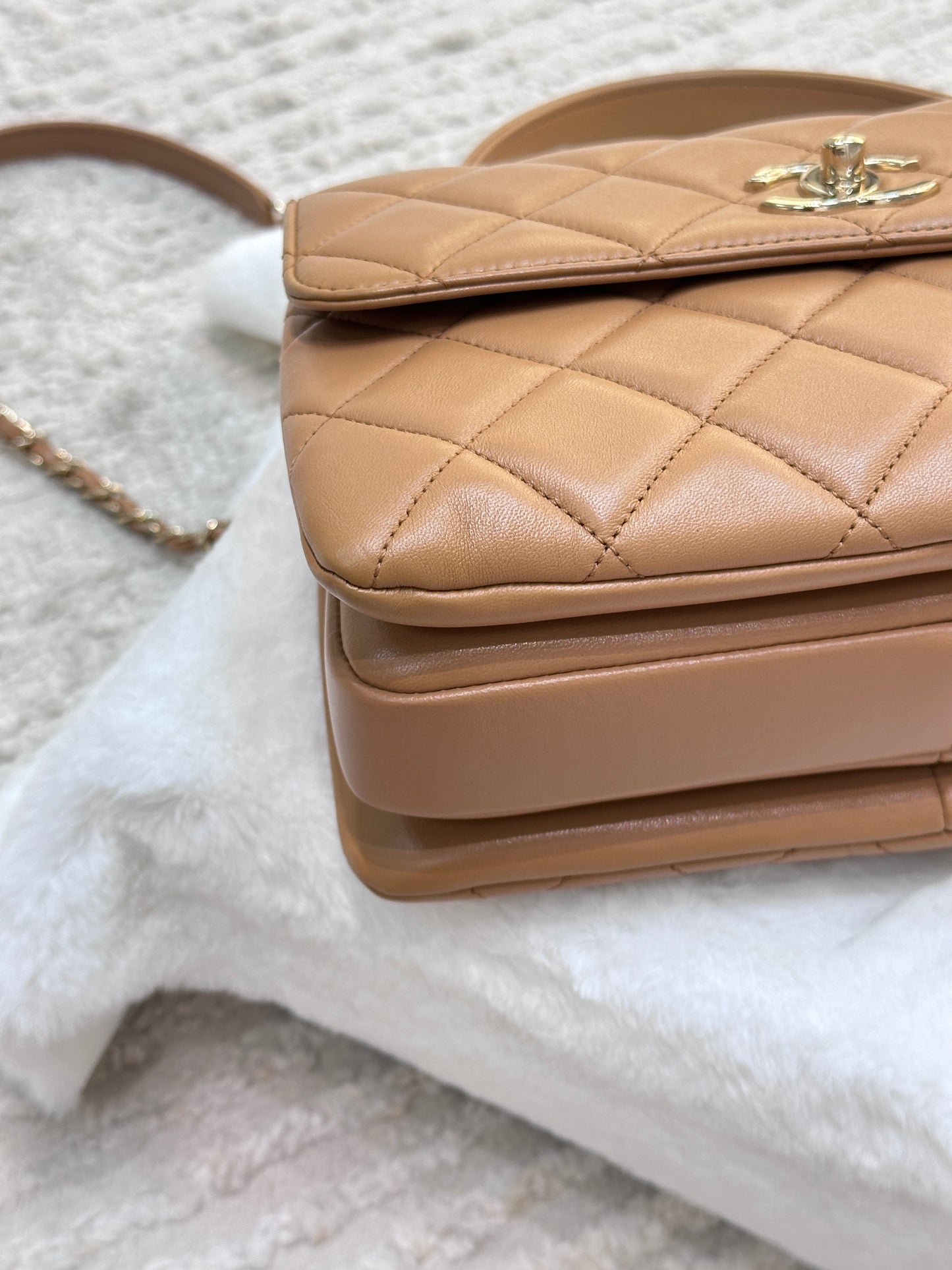 CHANEL Small Trendy CC Handle Flap Bag 19K Brown