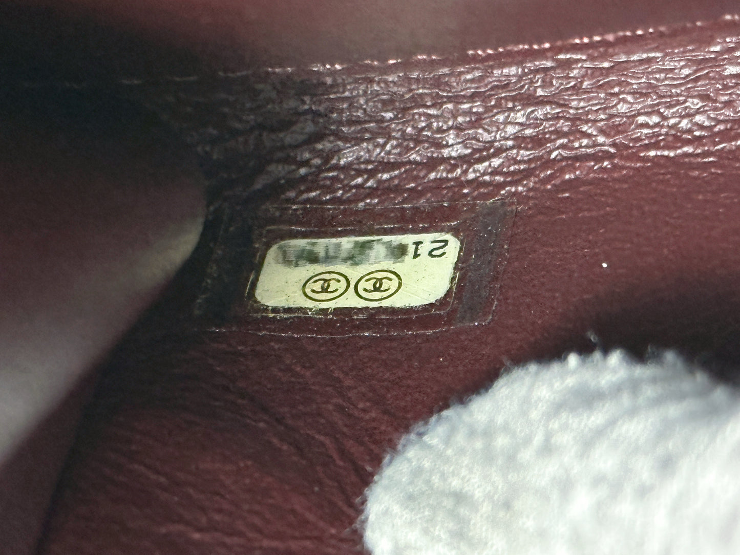 Chanel Pre-owned Classic Flap Gabrielle Brasserie Menu Clutch Burgundy and Black Lambskin Antique GHW 2163 holo card