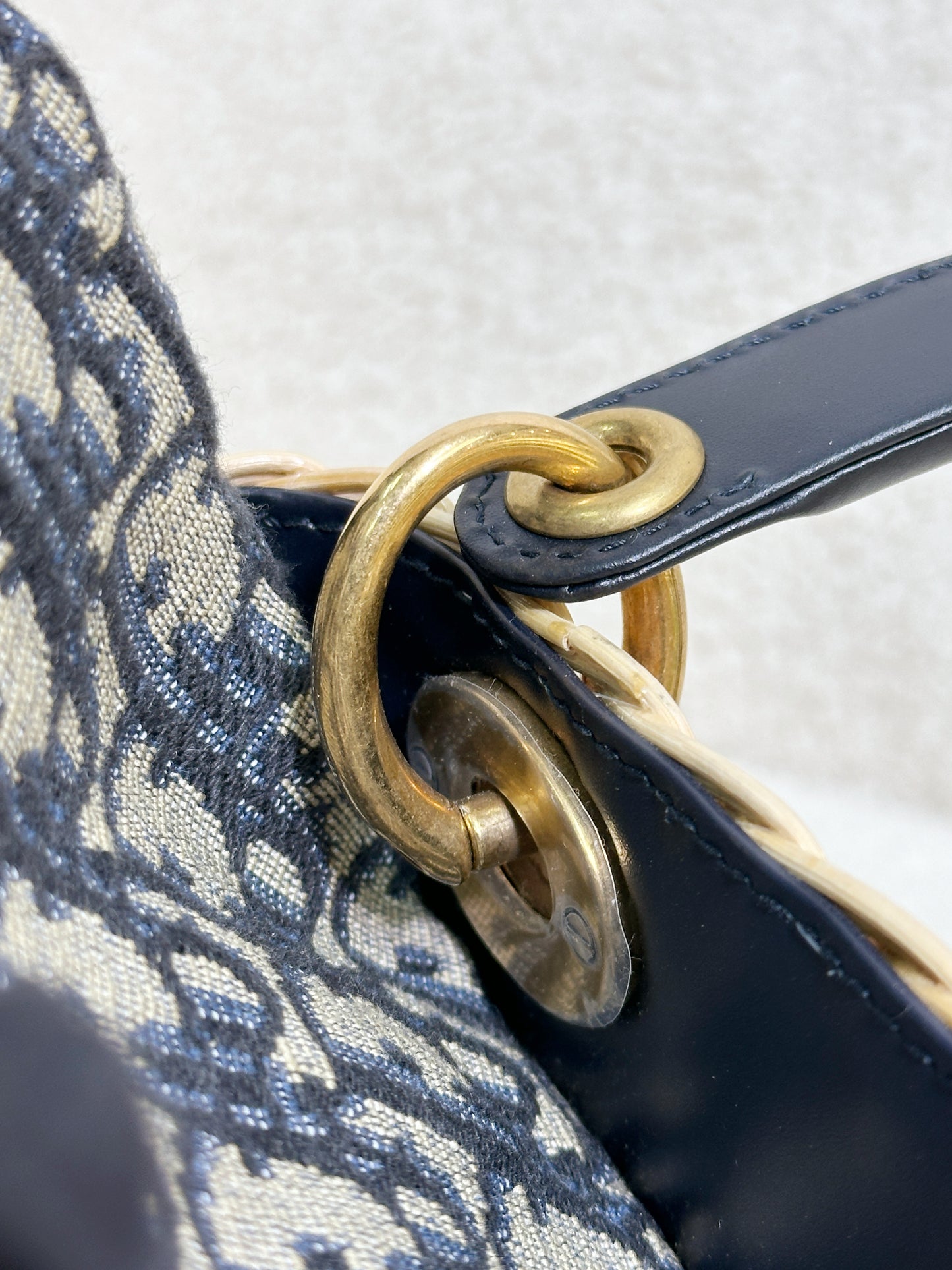 Christian Dior Bicolor Wicker Jacquard Mini Lady Dior Bag
