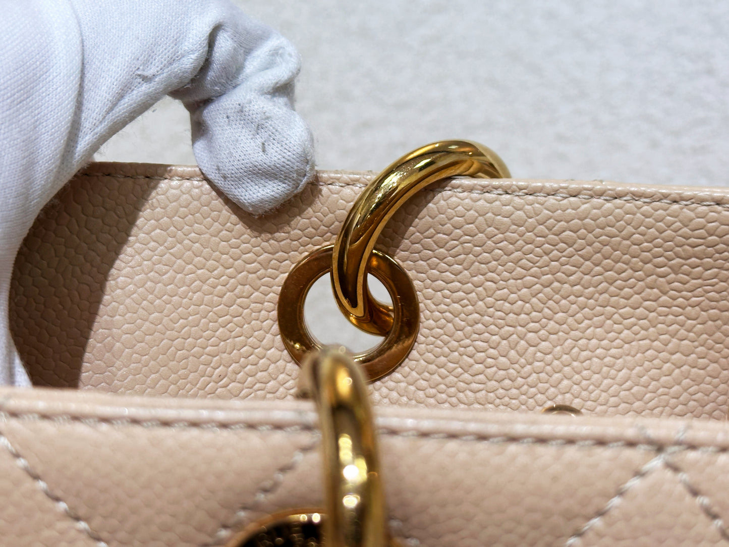 Chanel Caviar Grand Shopping Tote GST Beige GHW 1700 holo card