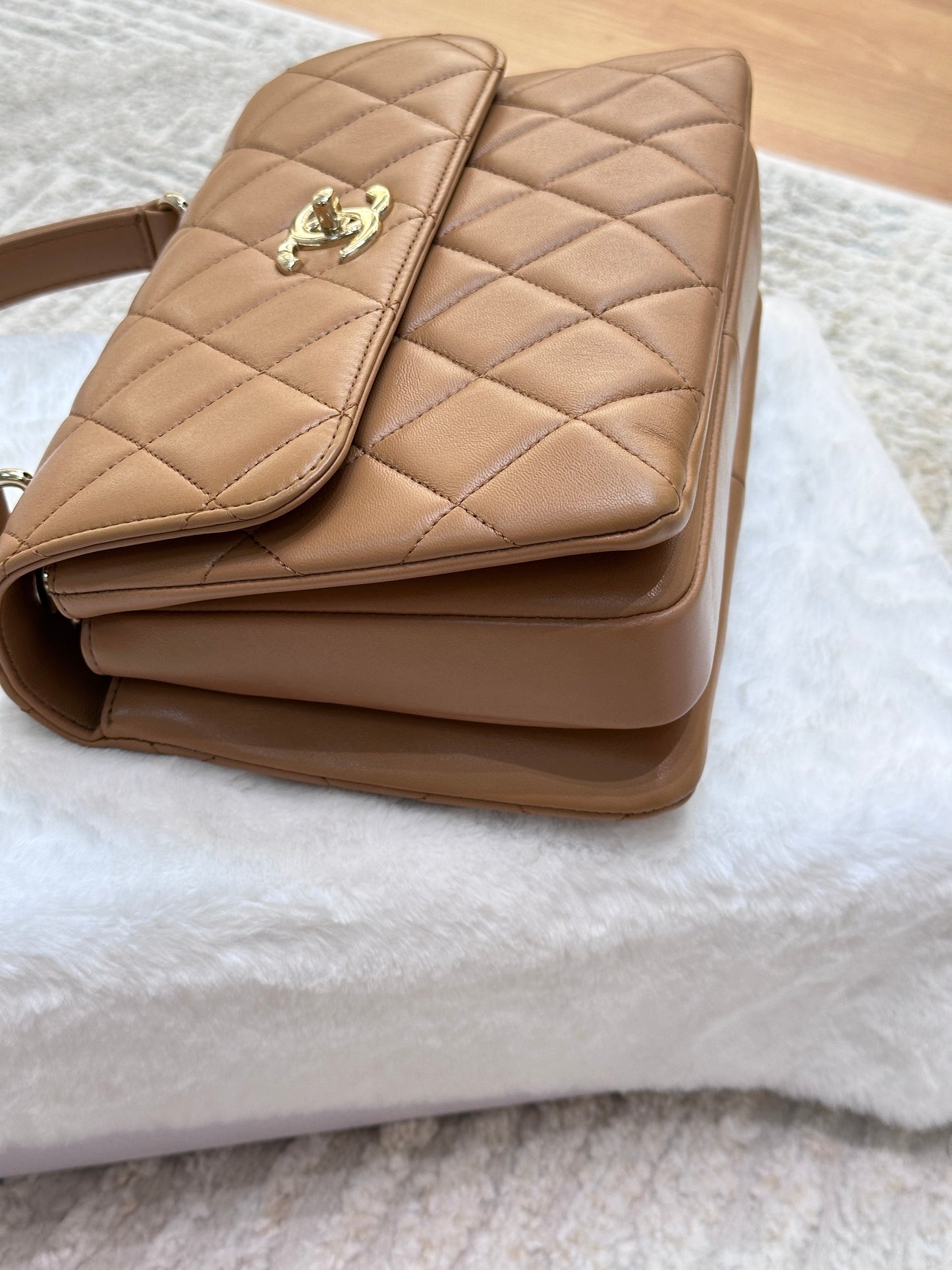CHANEL Small Trendy CC Handle Flap Bag 19K Brown