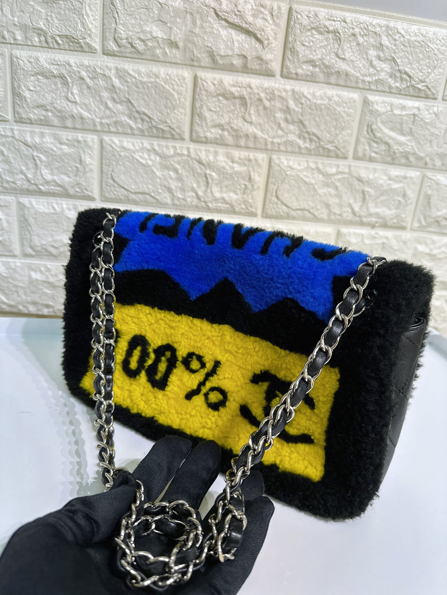 Chanel Classic Flap Pop Art No. 5 Caption Comic Lambskin Black Multicolor Bag