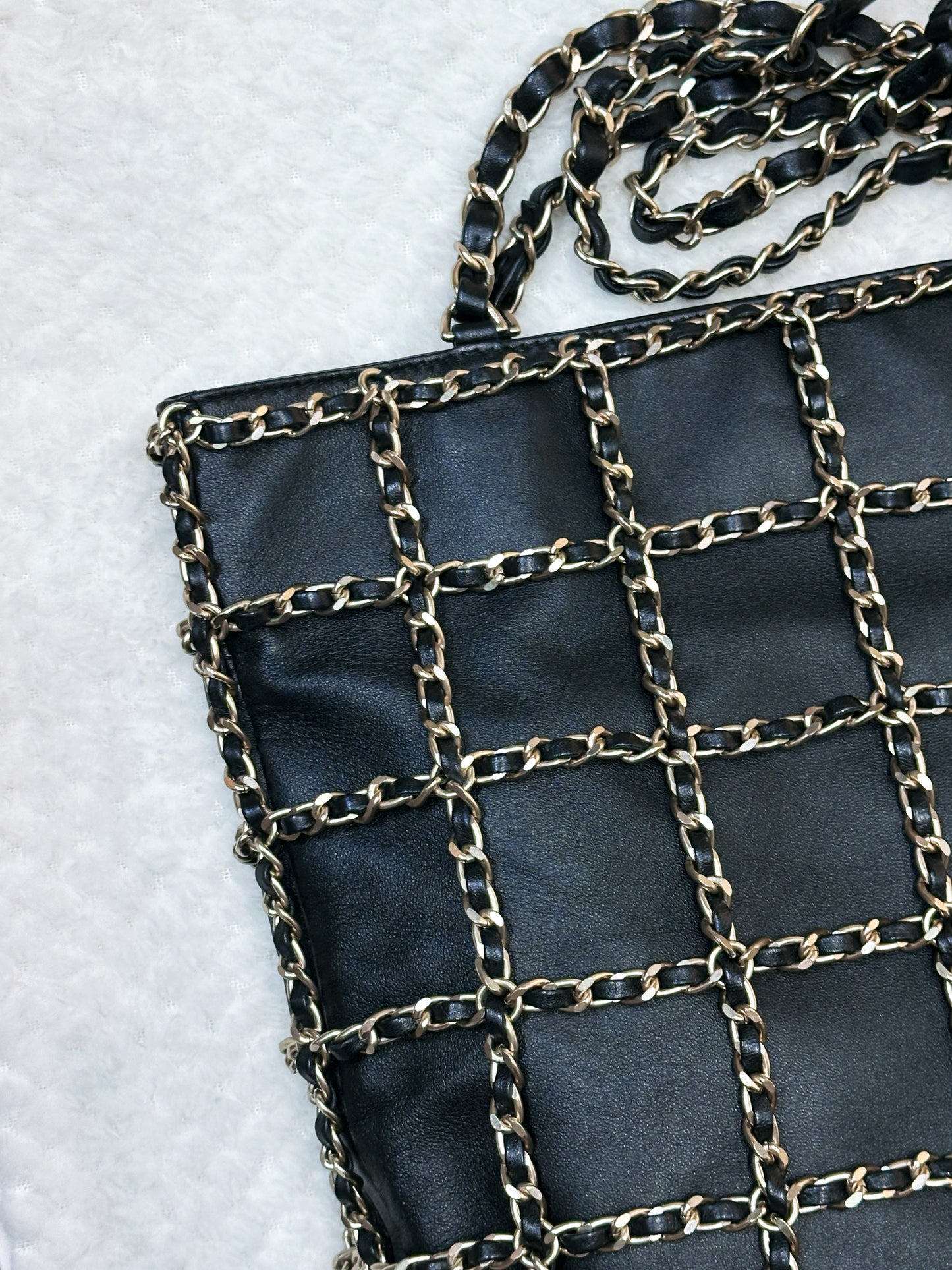 Chanel CC Lambskin Shopping Tote with Chain GHW 2875 holo card