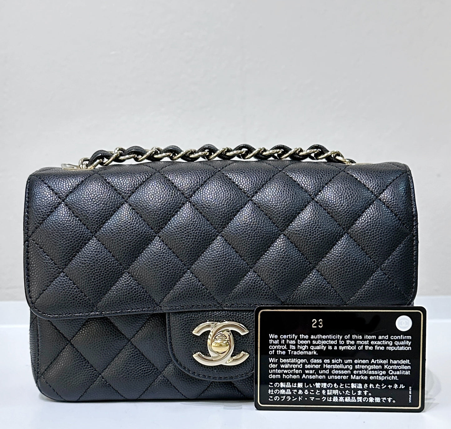 Chanel Mini Rectangular Classic Flap Black Bag GHW 17B