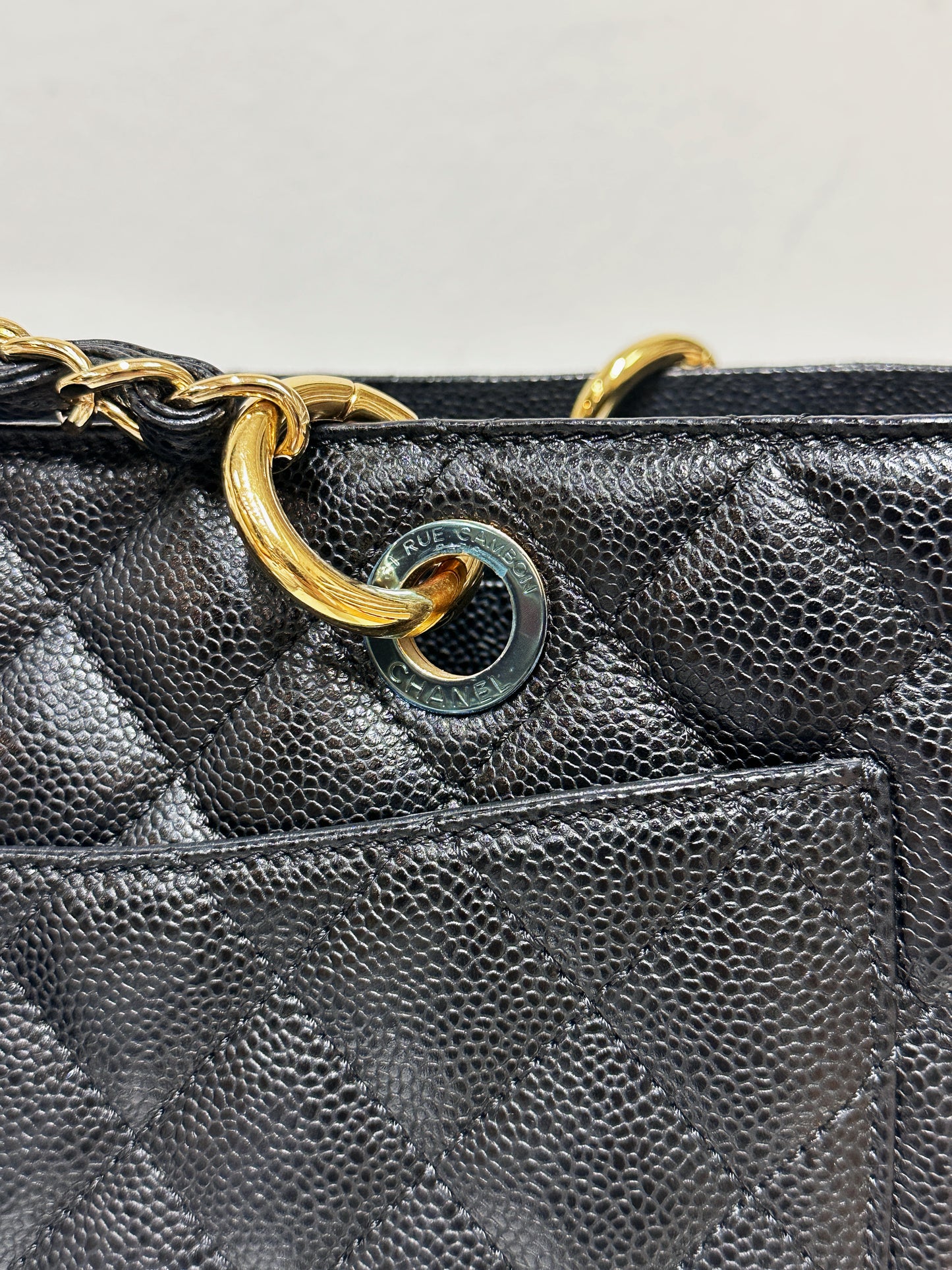 Chanel Caviar Grand Shopping Tote GST Black GHW 2021 holo card