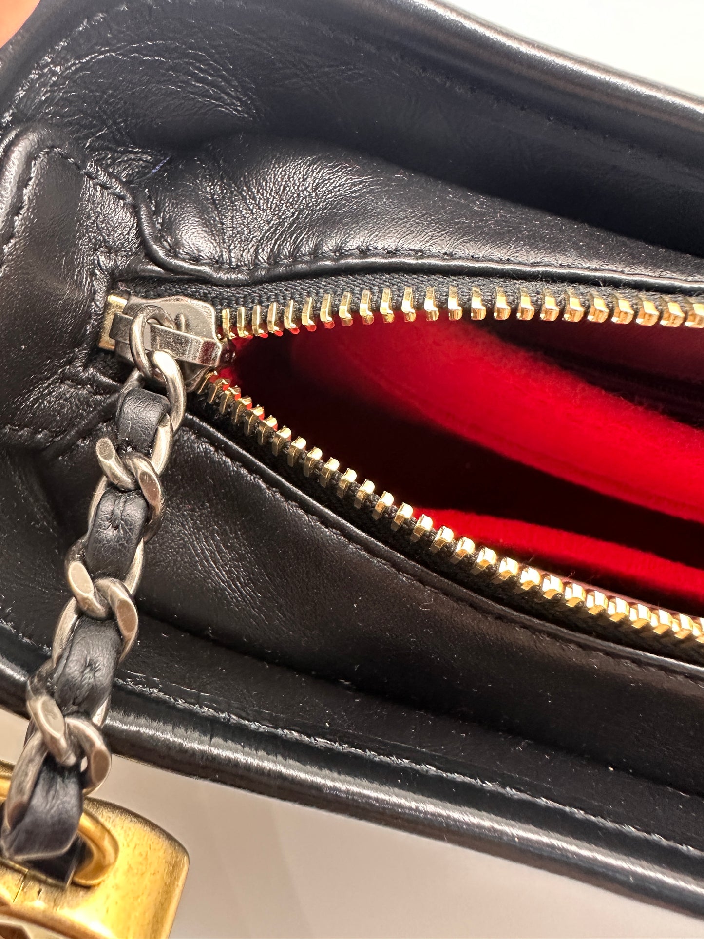 Chanel Quilted Medium Gabrielle Hobo Black Aged Calfskin Mixed Hardware