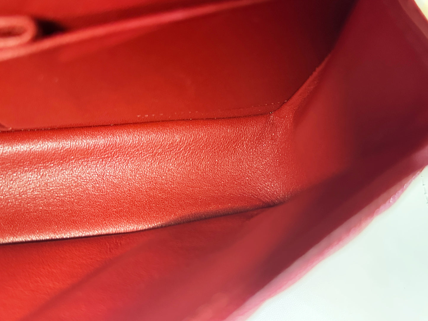 Chanel 19B Small Quilted Caviar Classic Double Flap Bag Red 2851 holo card
