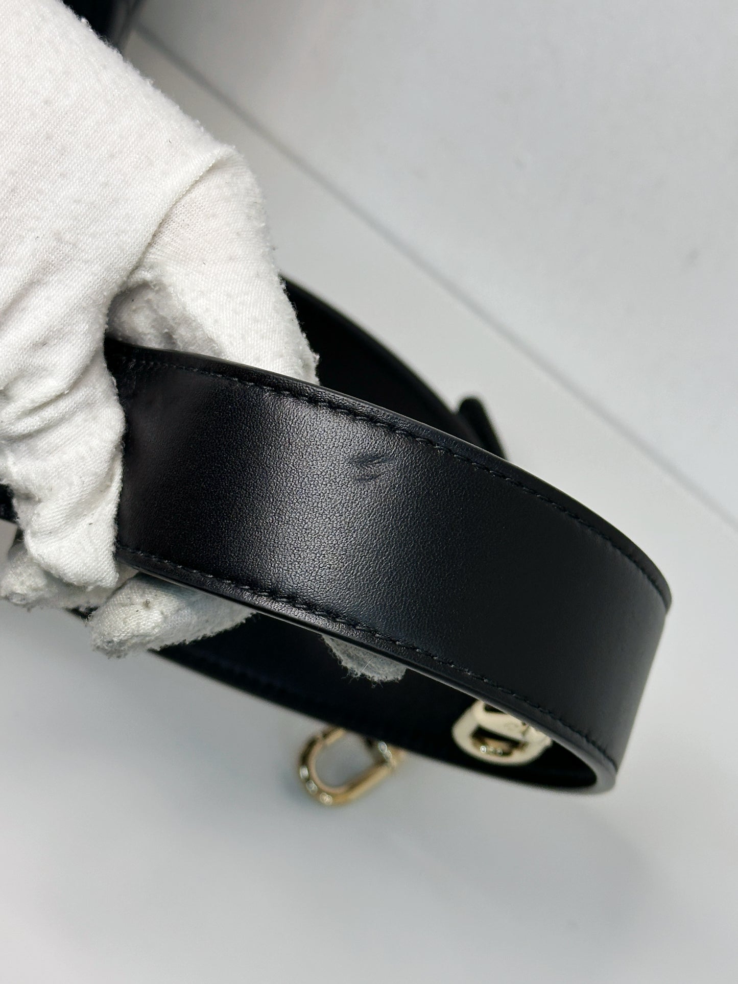 Christian Dior Small Cannage Lambskin My Lady Dior ABC Bag Black GHW