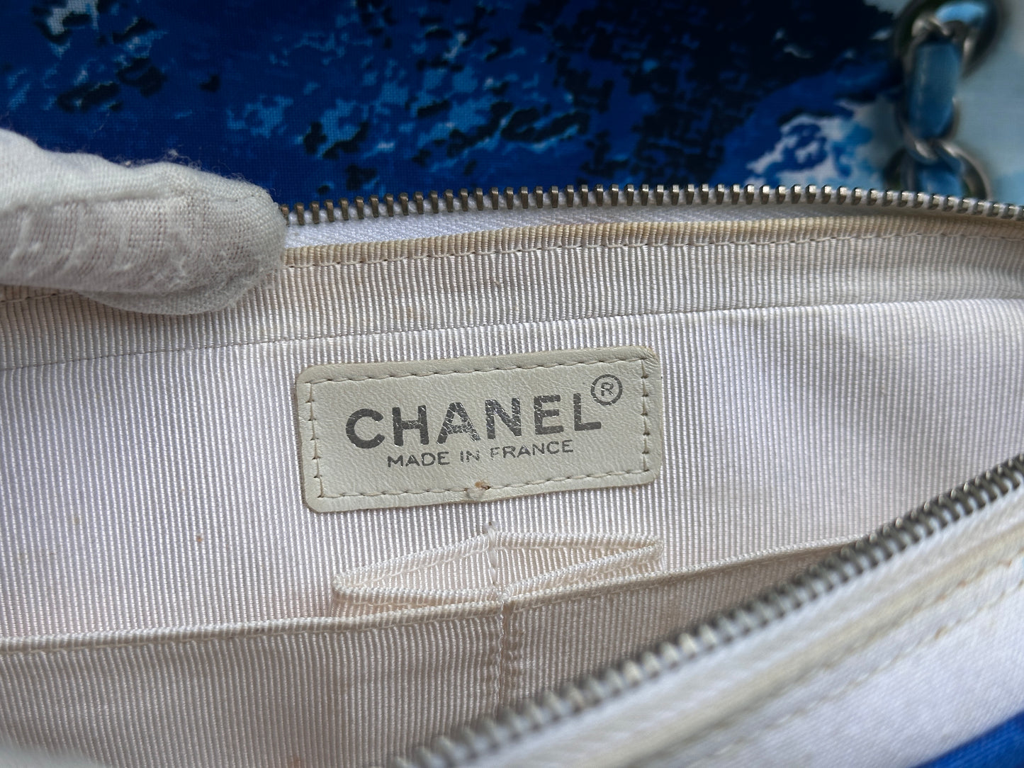 Chanel Canvas Square Quilted Surf Flap Multicolor 75 holo card