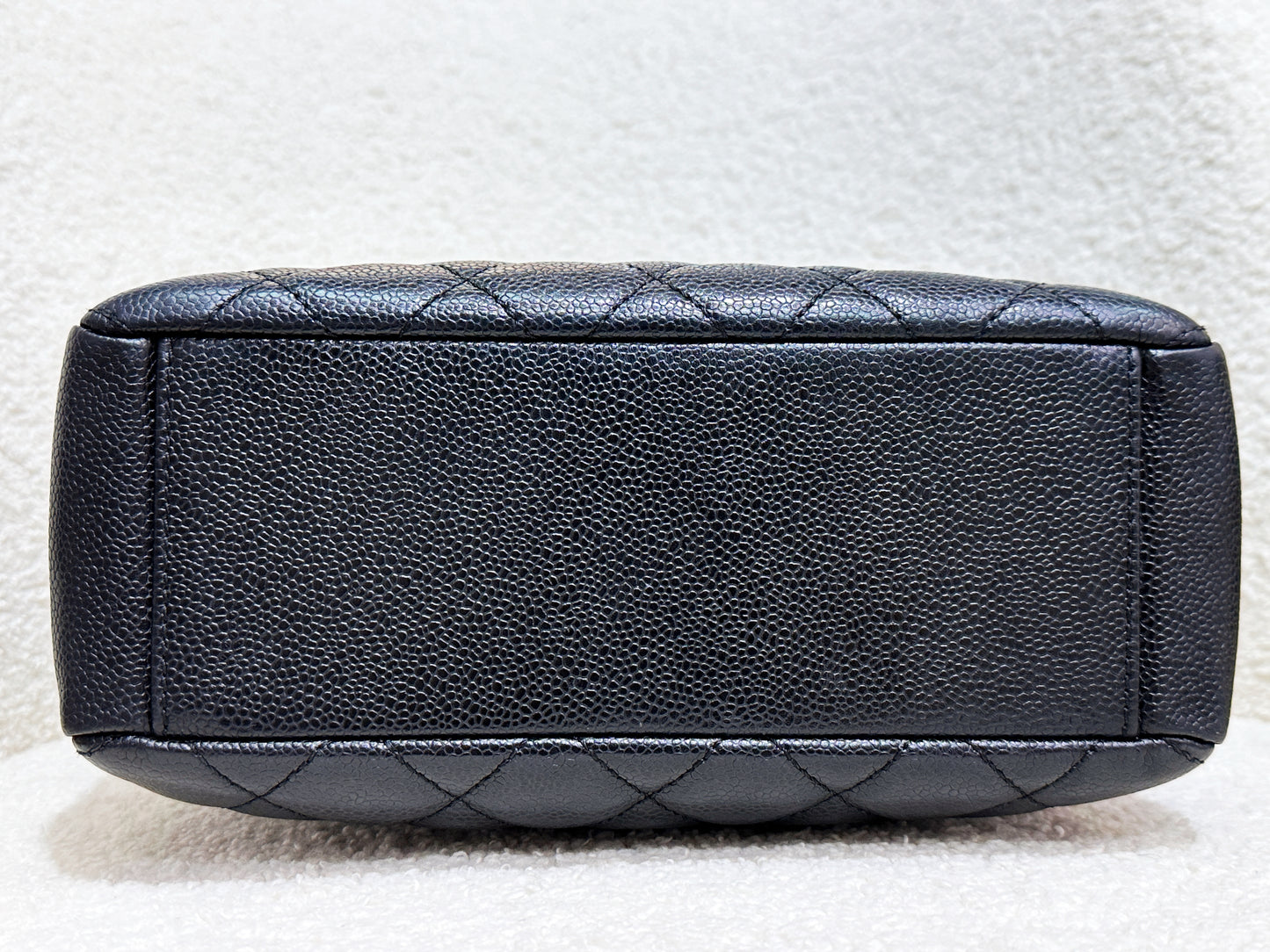 Chanel Caviar Quilted Petit Shopping Tote PST Black GHW 1975 holo card