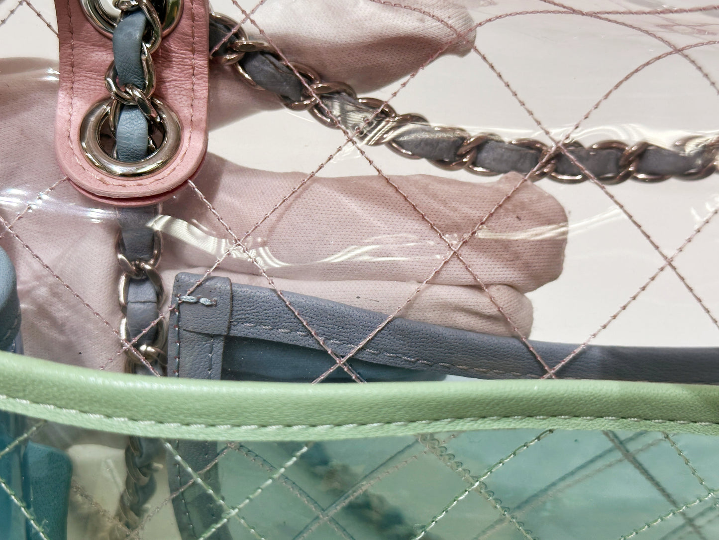 Chanel Coco Splash PVC Medium Flap Bag Pink/Green/Blue 25499 holo