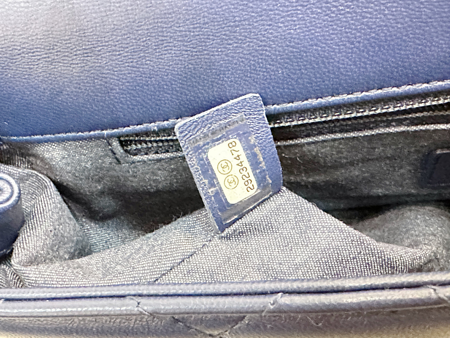 Chanel Blue Quilted Small Resin Elegant Chain Flap Bag