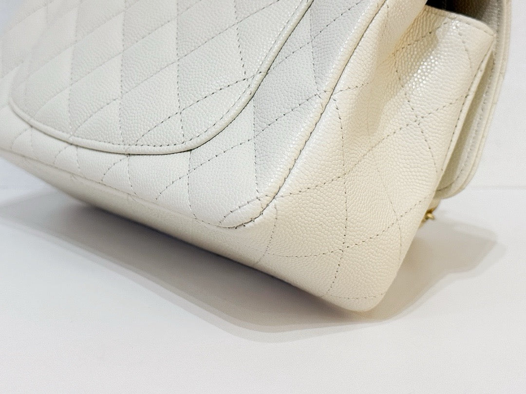Chanel Mini Rectangle Caviar ivory 17C GHW 2339 holo