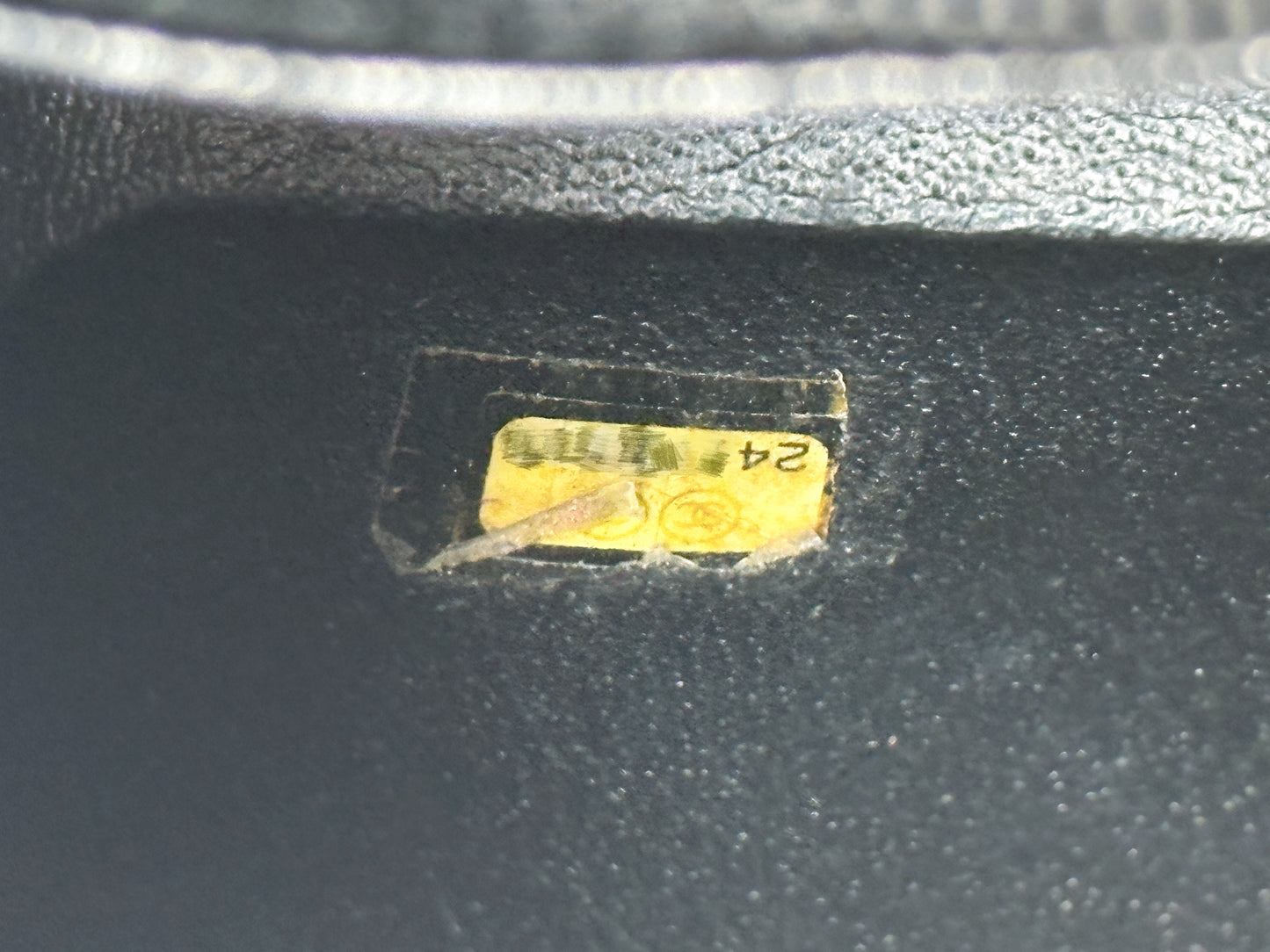 Chanel Quilted Mini Square Flap So Black Crumpled Calfskin 2417 holo card