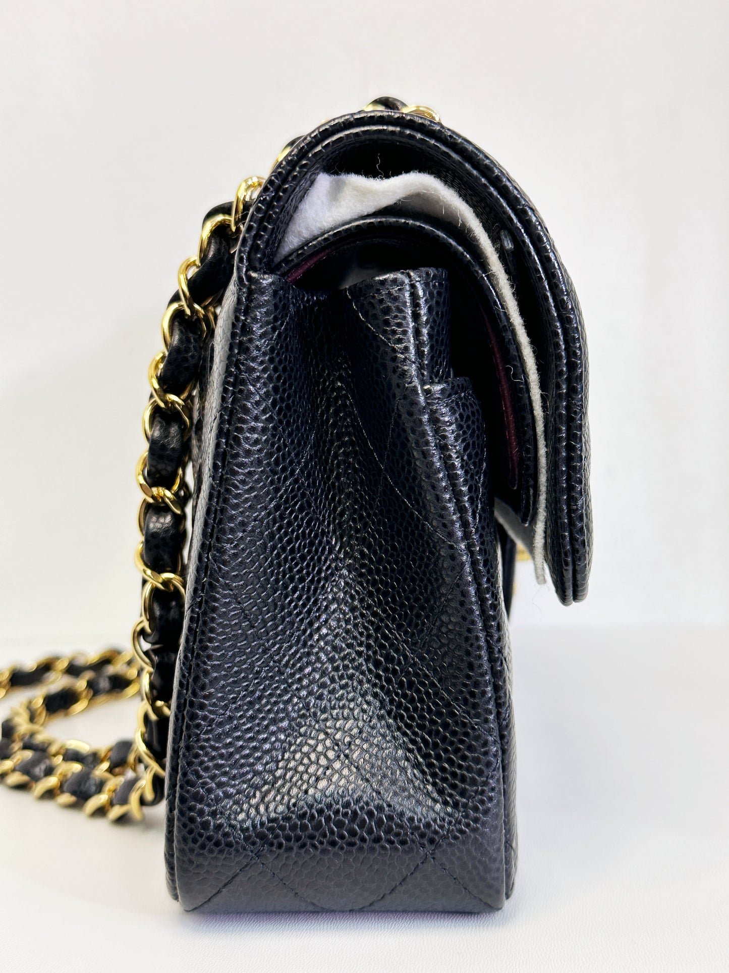 Chanel Small Classic Quilted Caviar Double Flap Bag Black TLLT Microchip