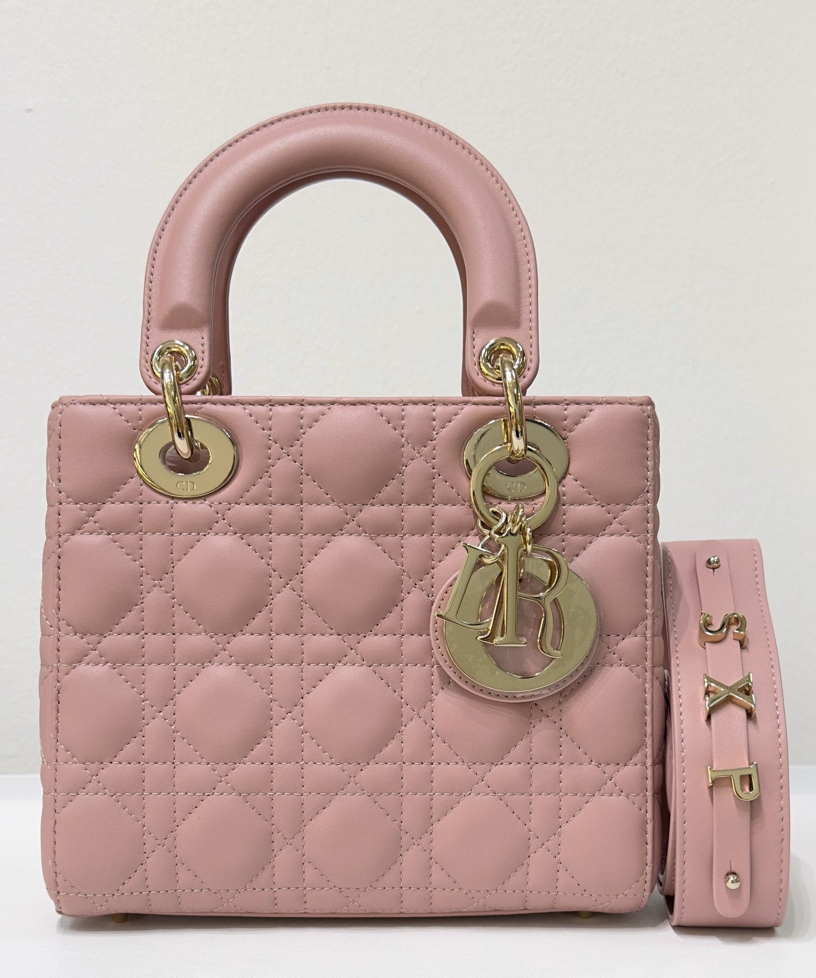 Christian Dior Small Lambskin Cannage My ABC Dior Lady Dior Pink