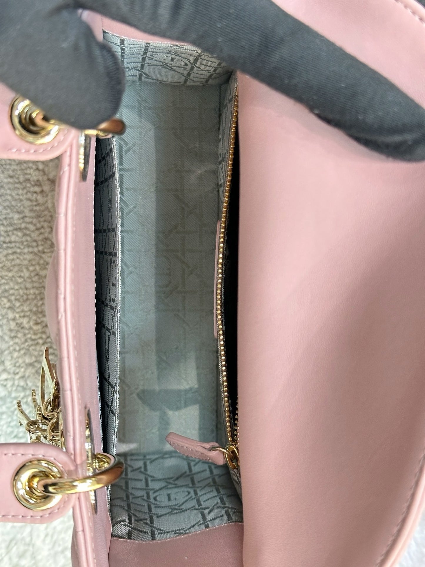 Christian Dior Small Lambskin Cannage My ABC Dior Lady Dior Pink