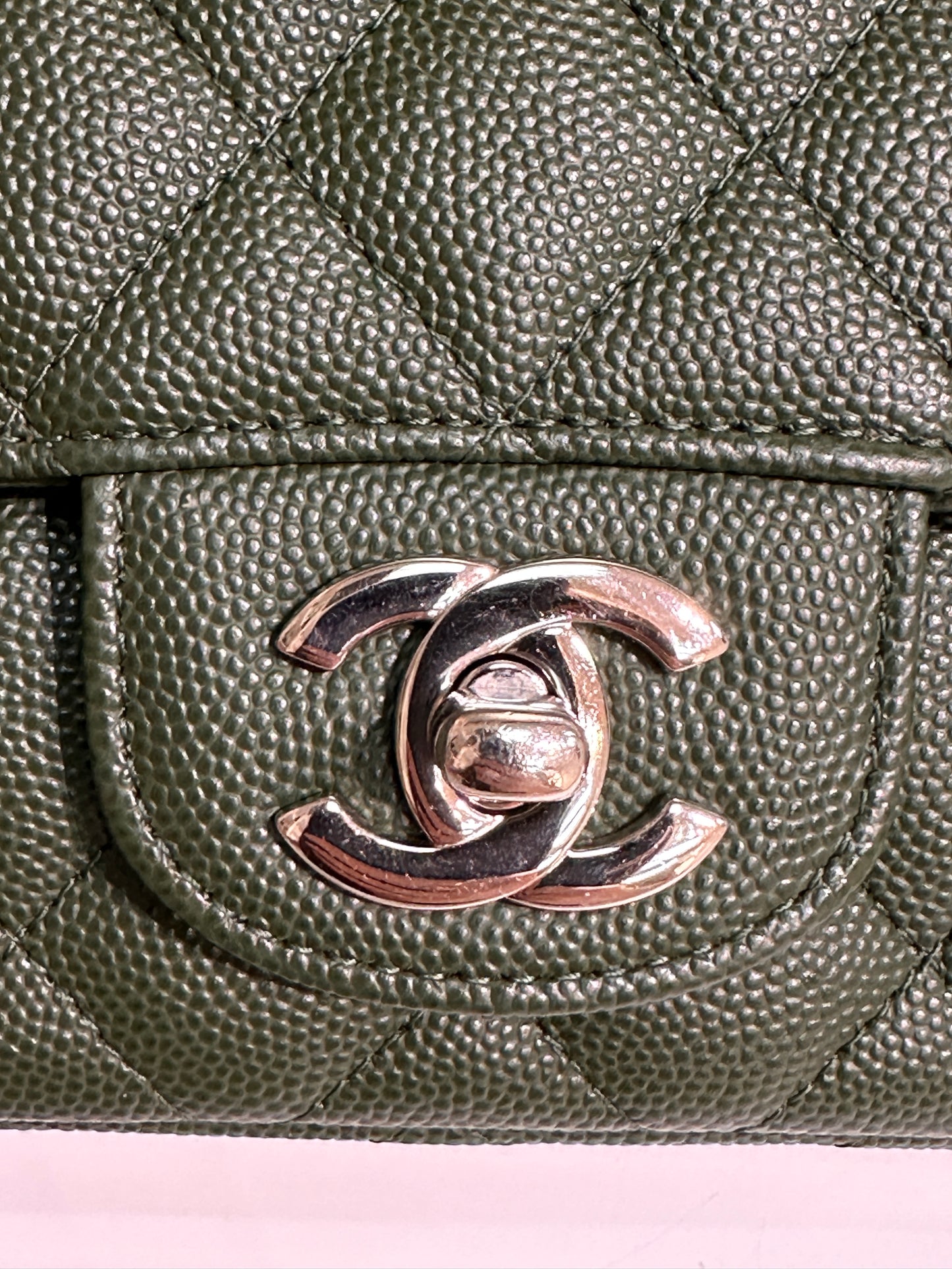 Chanel Mini Rectangular Classic Flap Bag Green