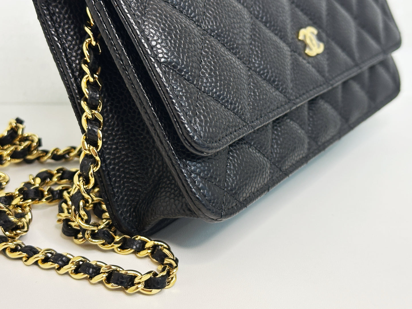 Chanel Classic Wallet on Chain Caviar Black GHW TJ8P microchip