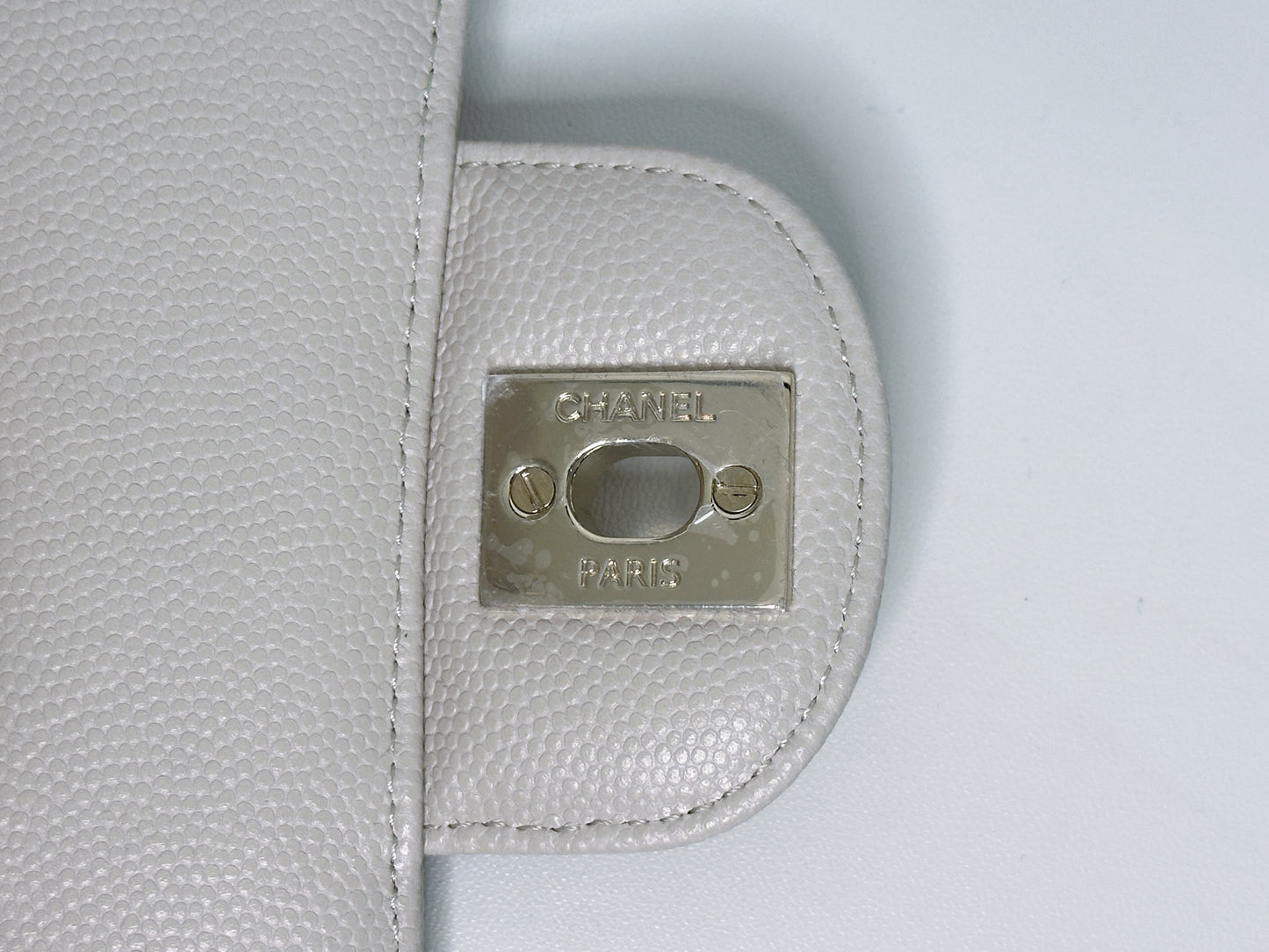 Chanel Mini Rectangle Chevron Blush Hue Light Beige Flap Bag LGHW