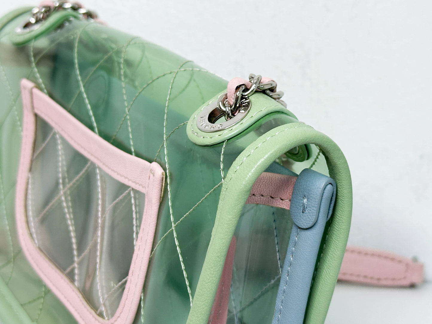 Chanel Coco Splash PVC Mini Flap Bag Green/Blue/Pink 25499 holo