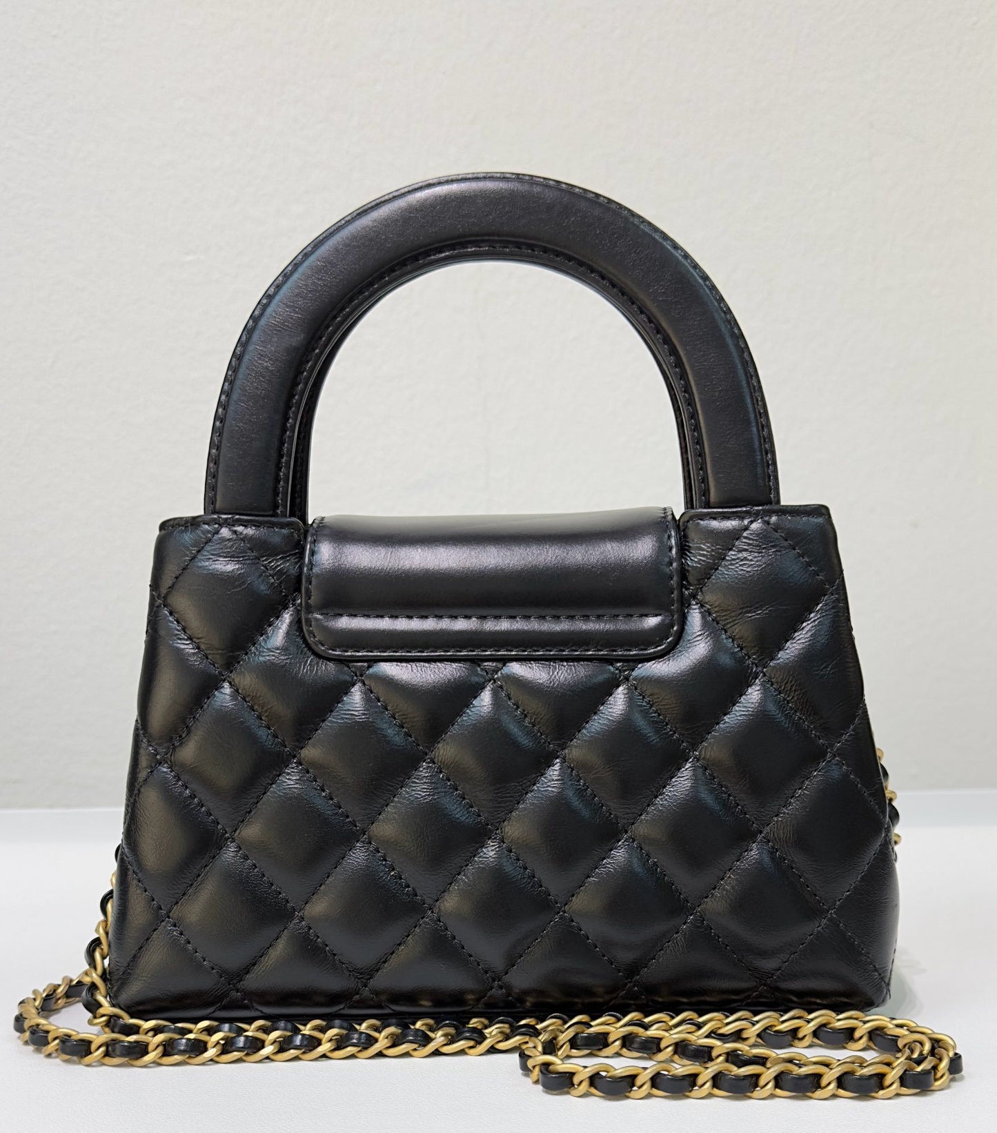 Chanel Lambskin Kelly Shopping Bag Black GHW 19cm